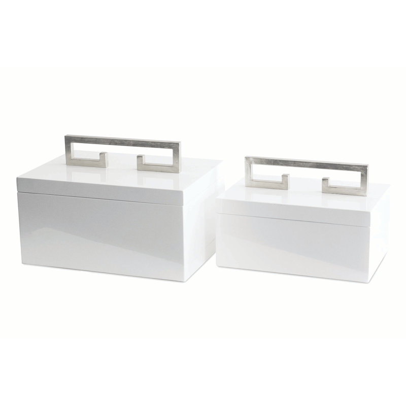 House of Hampton® Avondale Boxes, White (Set of 2) & Reviews | Wayfair